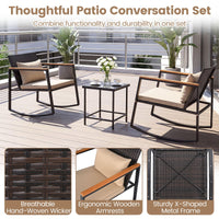 Tangkula 3 Pieces Outdoor Rocking Chairs Set