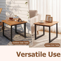 Tangkula 18" Square Acacia Wood Patio Side Table