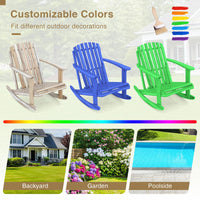 Tangkula Adirondack Rocking Chair Acacia Wood Patio Rocker(1/2)