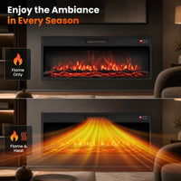 Tangkula 36/40 Inch Recessed Electric Fireplace