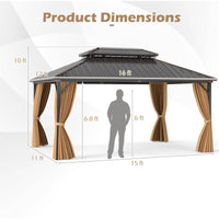 Tangkula 12x16 FT Hardtop Gazebo for Patio Garden Deck Lawn