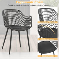 Tangkula 3 Piece Patio Bistro Set, All Weather Heavy Duty Table and Chairs Set of 2 with Widen Seats