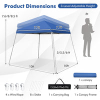 Tangkula 10 ft x 10 ft Outdoor Instant Pop-up Canopy, Folding Slanted Leg Canopy Tent