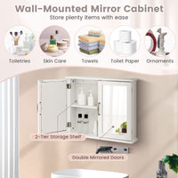 Tangkula Medicine Cabinet with Double Mirror Doors