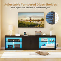 Tangkula LED TV Stand for TVs up to 85 Inches for Living Room