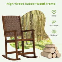 Tangkula Wood Rocking Chair, Indoor Outdoor Rocking Chair, Safe & Smooth Rocking Motion