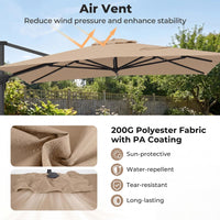 Tangkula Patio Umbrella Large Offset Cantilever Outdoor Umbrella(10x13 FT)