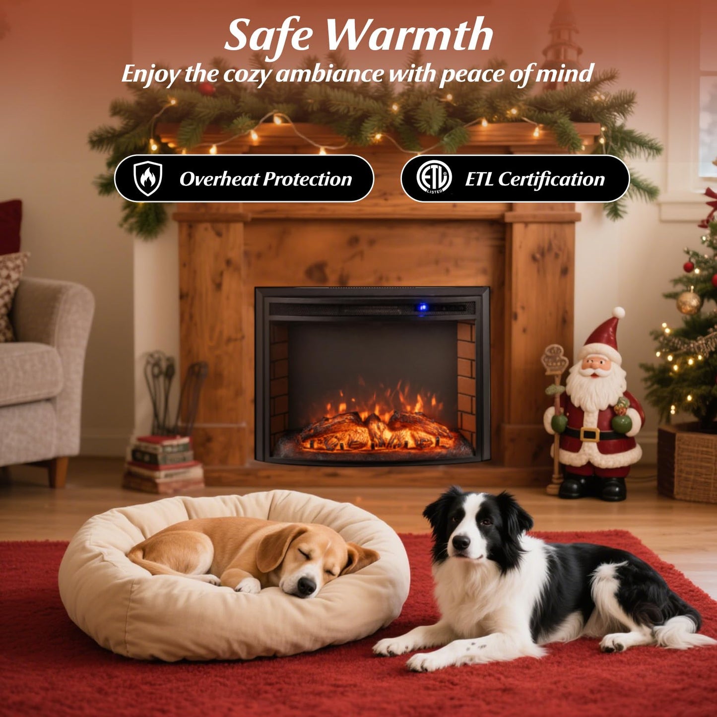 Tangkula 26”Electric Fireplace Insert with Remote Control