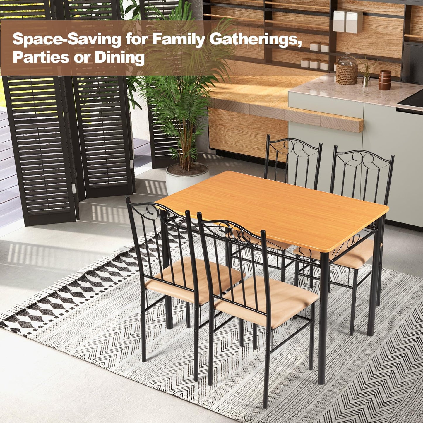5 Piece Dining Table Set - Tangkula