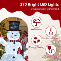 Tangkula 4.1 FT Pre-Lit Xmas 3D Snowman Set with 270 LED Lights