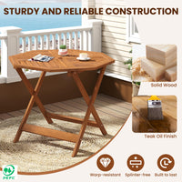 Table de salle à manger Tangkula en bois pour patio avec trou pour parasol de 5 cm