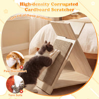Tangkula Arbre à Chat Vertical en Carton Ondulé avec Griffoir Triangle