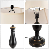 Tangkula 3 Piece Vintage Style Metal Table and Floor Lamp Set