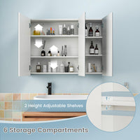 Tangkula 36" Bathroom Medicine Cabinet with Adjustable Shelf