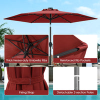 Tangkula 7.5 ft Solar LED Patio Umbrella