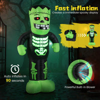 Décoration Gonflable d'Halloween Frankenstein de 2,5 m de Haut Tangkula