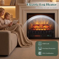 Tangkula 23" WiFi Fireplace Insert Pinewood Set with App and Remote
