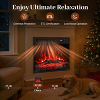 Tangkula 18 Inch Electric Fireplace Insert with Remote Control and 7 Realistic Flame Colors