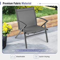 Tangkula Chaise de patio, lot de 2 ou 4, avec cadre en métal robuste
