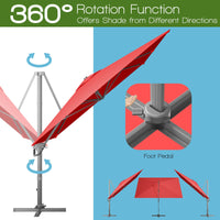 Tangkula 10x13ft Patio Offset Rectangular Umbrella