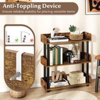 Tangkula 3-Tier Bookshelf Multipurpose Wood Standing Display Rack(1/2)