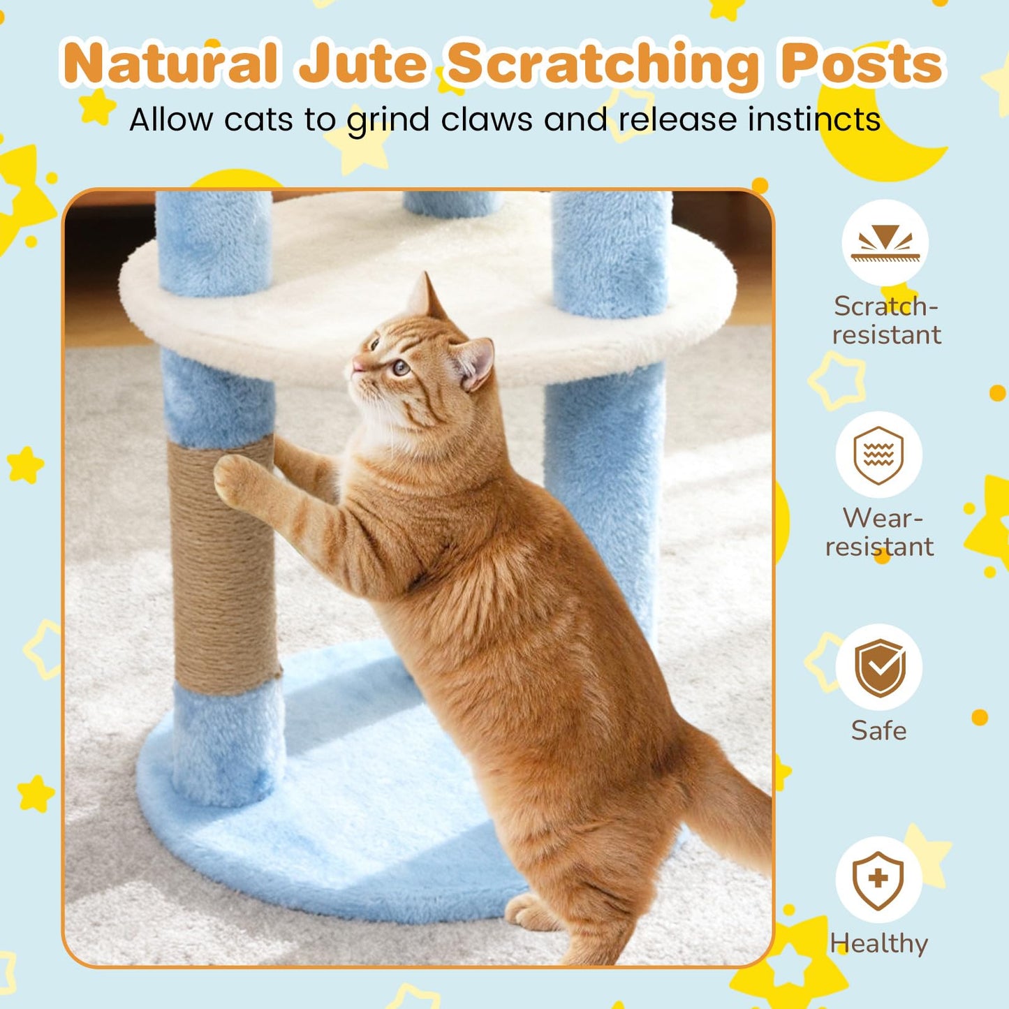 Tangkula 29 Inch Multi-Level Cat Tower with Jute Scratching Posts