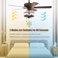 Tangkula 50 Inch Ceiling Fan Light with 5 Explosion proof Glass Lampshades