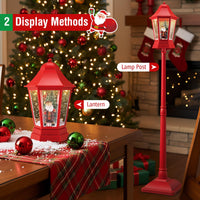 Tangkula 5.3 Ft 2-in-1 Musical Christmas Snow Globe Lamp Post Decorations
