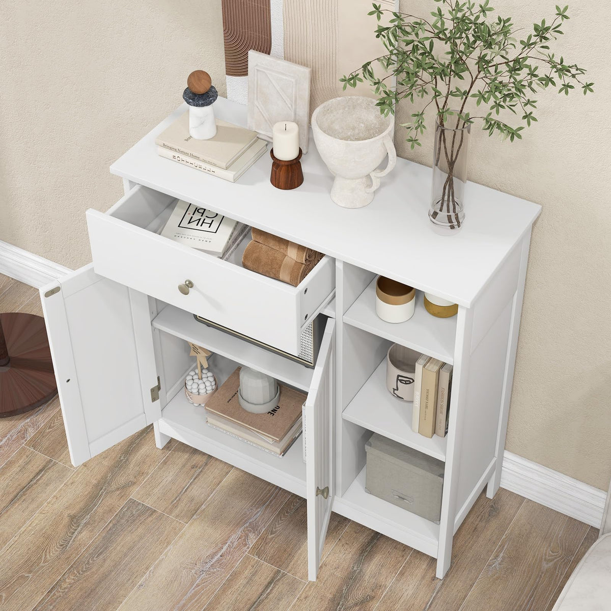 Tangkula Bathroom Storage Cabinet for Living Room Entryway