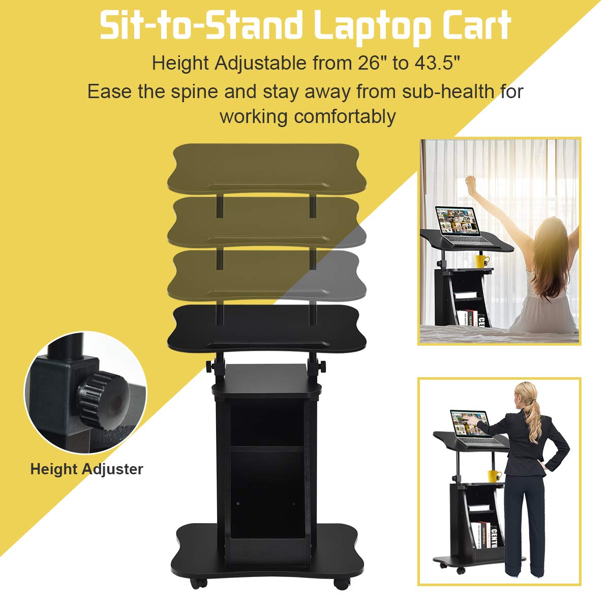 Mobile Laptop Podium - Tangkula