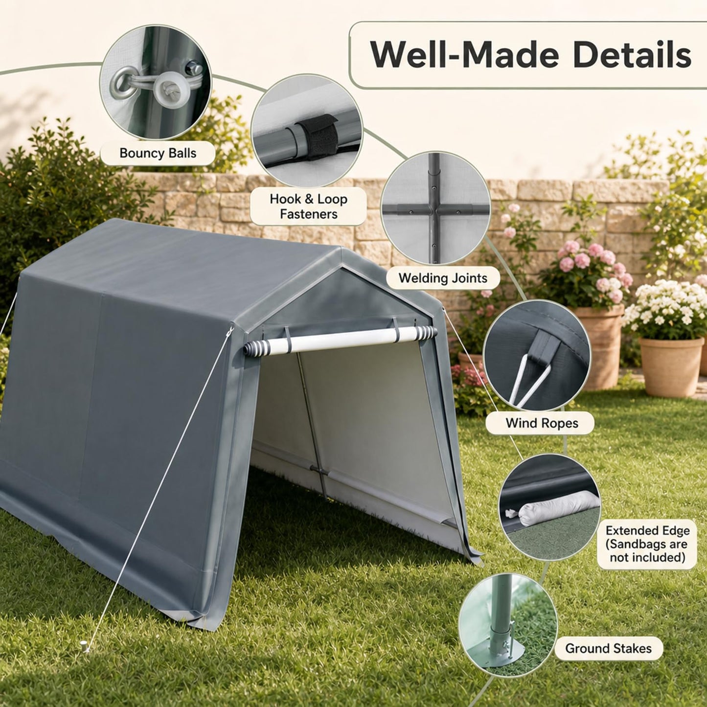 Tangkula 8.3 x 14 FT Heavy Duty Outdoor Storage Shed