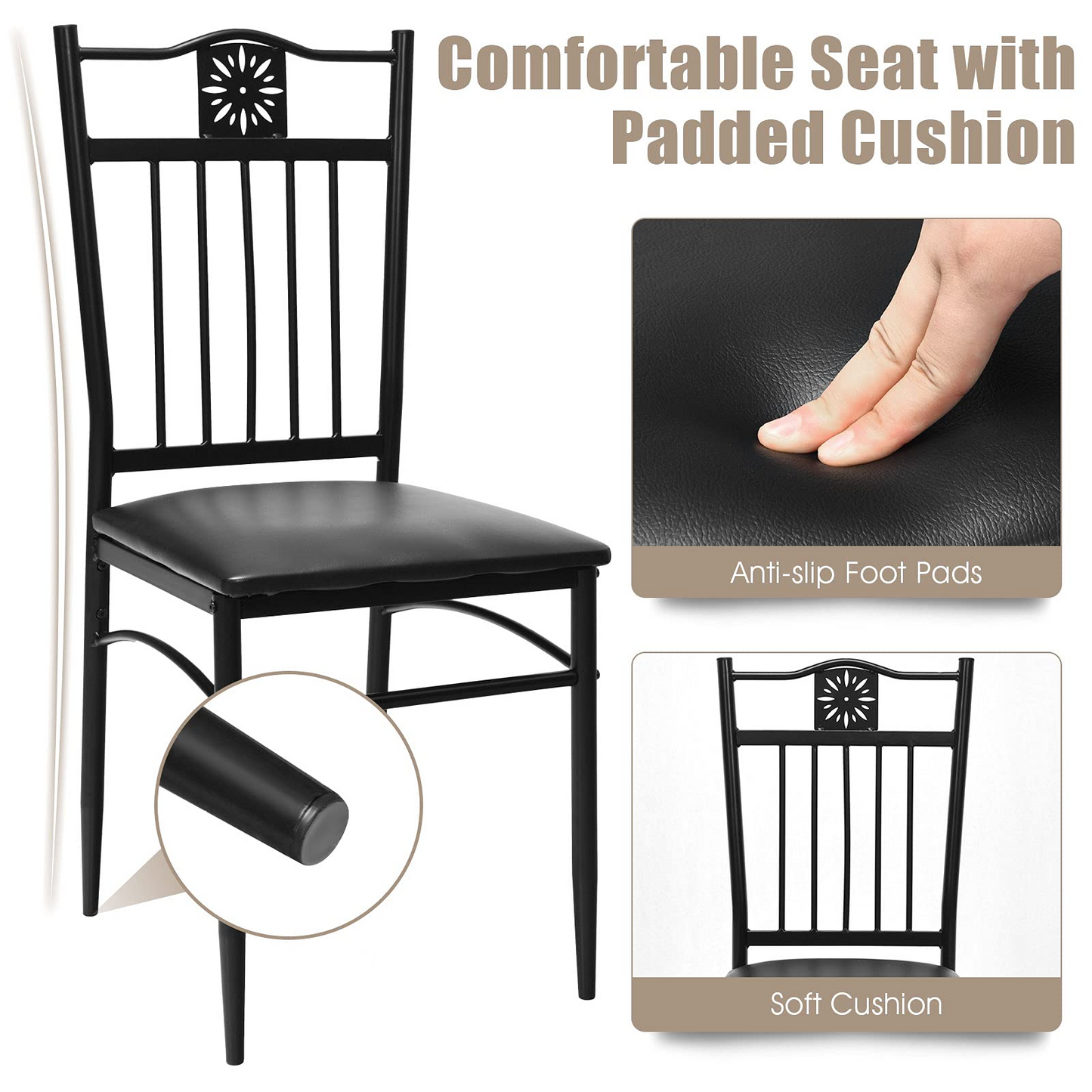 Tangkula 5 Pieces Dining Table and Chairs Set
