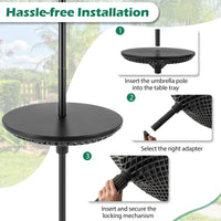 Tangkula Outdoor Umbrella Table Tray