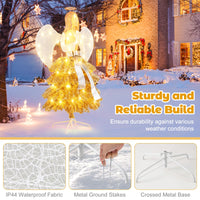 Tangkula 5.2 FT Lighted Angel with Christmas Tree Skirt