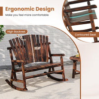 Tangkula 2-Person Wood Outdoor Rocking Chair