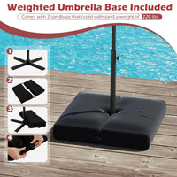 Tangkula 10ft Solar LED Patio Umbrella with Base