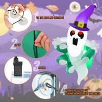 Tangkula 3.6 FT Halloween Inflatable Ghost Broke Out from Window