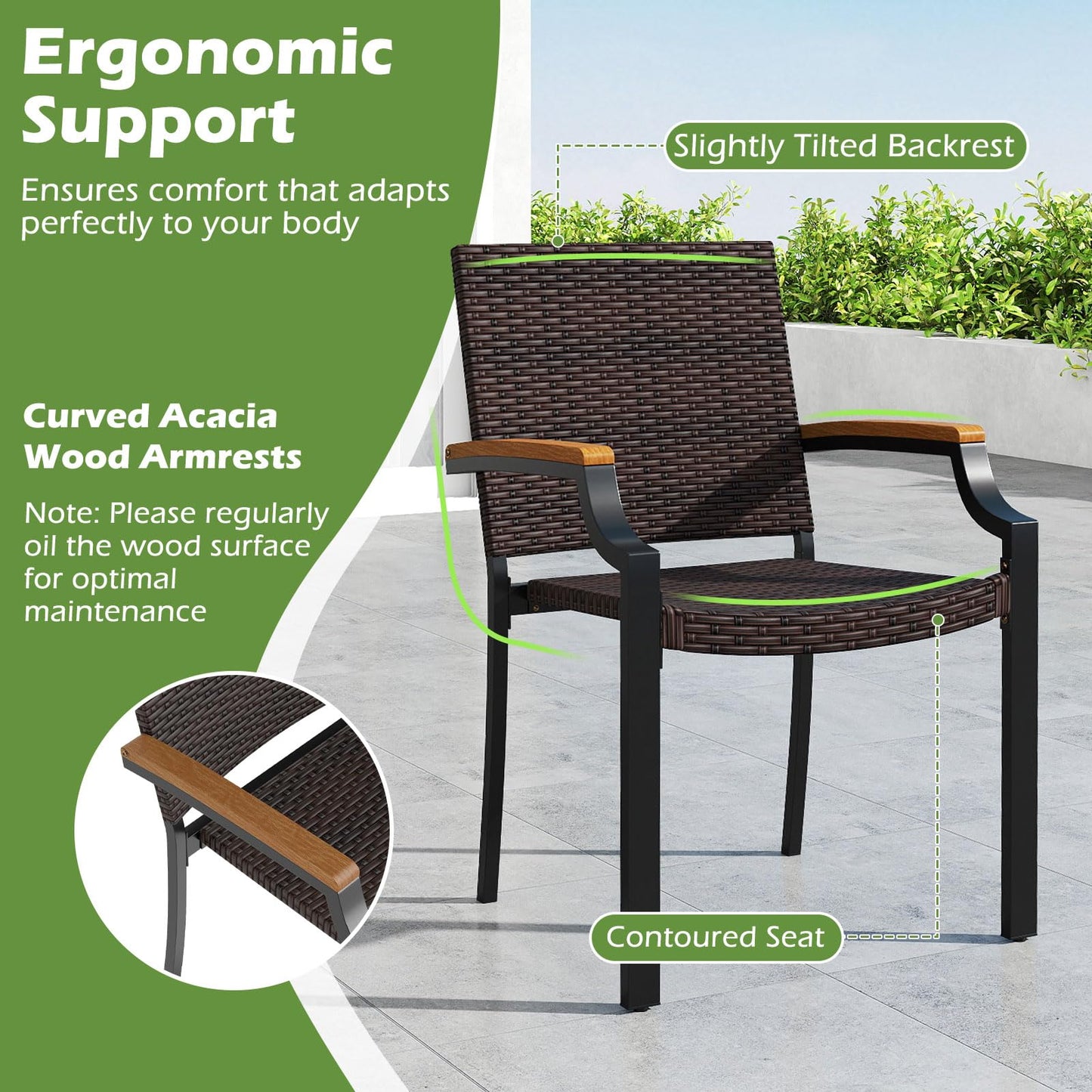 Tangkula 9-Piece Patio Dining Set for Backyard Garden