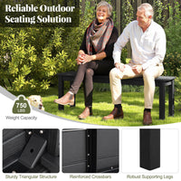 Tangkula HDPE Outdoor Bench 2-3 Person Patio Bench