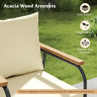 Tangkula Wicker Patio Furniture Set Outdoor Conversation Set with Tempered Glass Coffee Table
