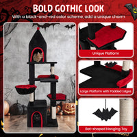 Tangkula 63 Inch Gothic Cat Tree for Indoor Large Cats 20+ LBS