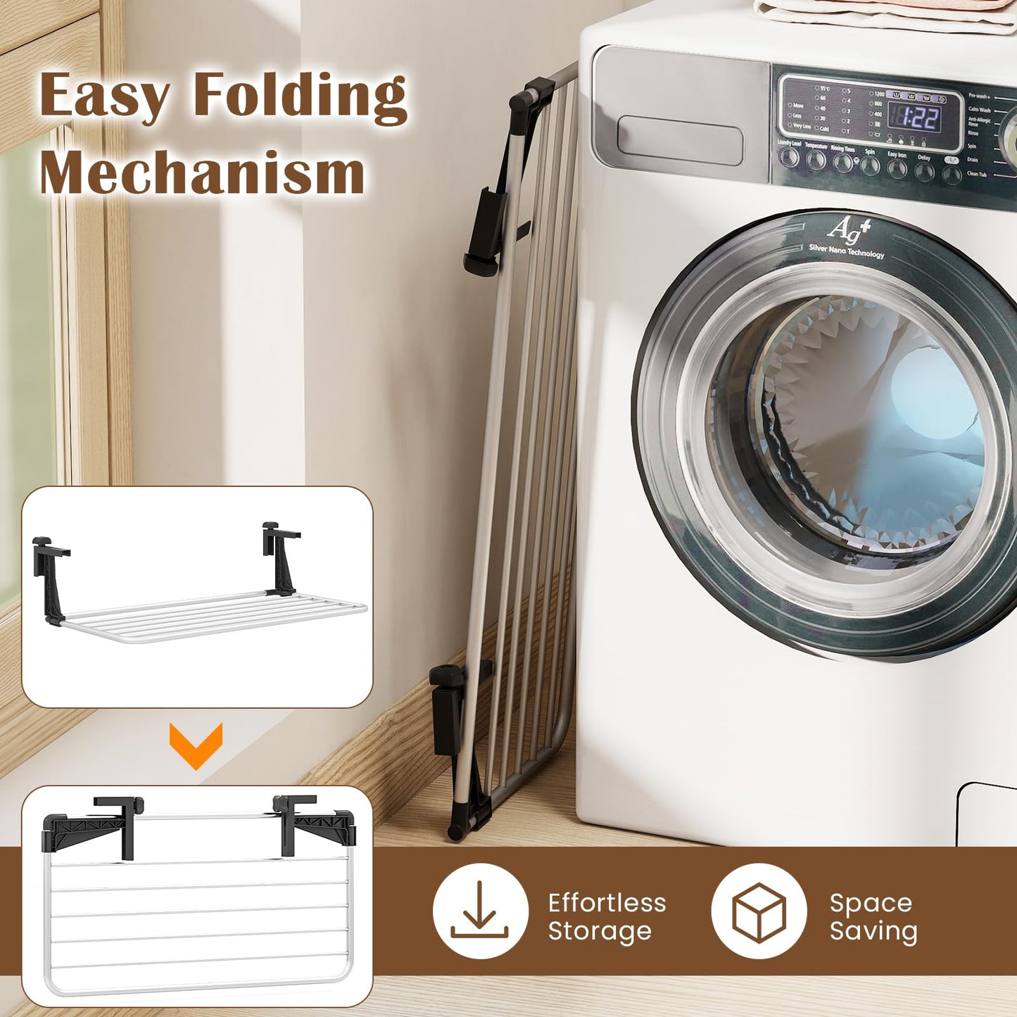 Tangkula Portable Clothes Drying Rack for Indoor & Outdoor Use