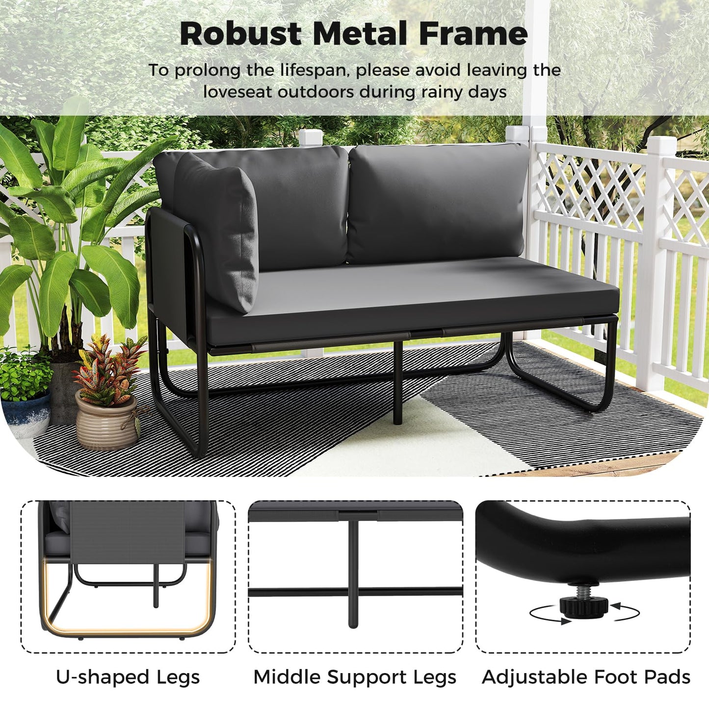 Tangkula  Outdoor Double Chair Furniture for Garden