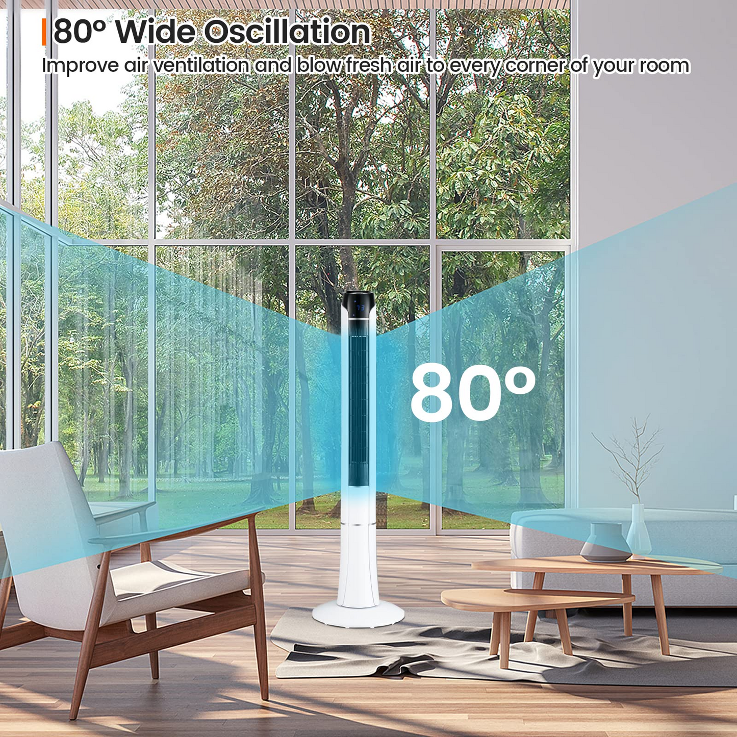 Tangkula 48-Inch Tower Fan with Remote Control, Quiet Bladeless Tower Fan