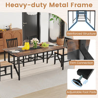 Tangkula 6 FT Rectangular Conference Table with Mesh Storage Shelf & Cable Grommet