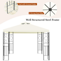 Tangkula 10 x 10FT 2-Tier Patio Gazebo, Powder Coated Steel Structure, Sun Shading Gazebo Canopy Shelter