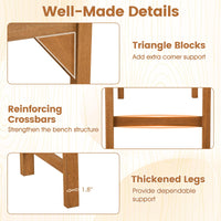 Tangkula 40” Outdoor Backless Bench with Slatted Contoured Seat