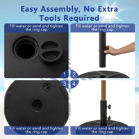 Tangkula Patio Umbrella Base 88LBS Capacity Water & Sand Fillable Market Table Umbrella Stand