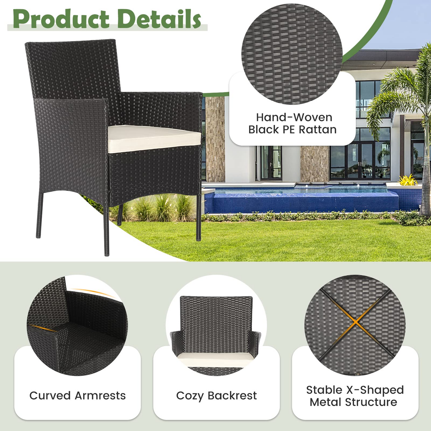 Tangkula 5 Piece Outdoor Wicker Sofa Set