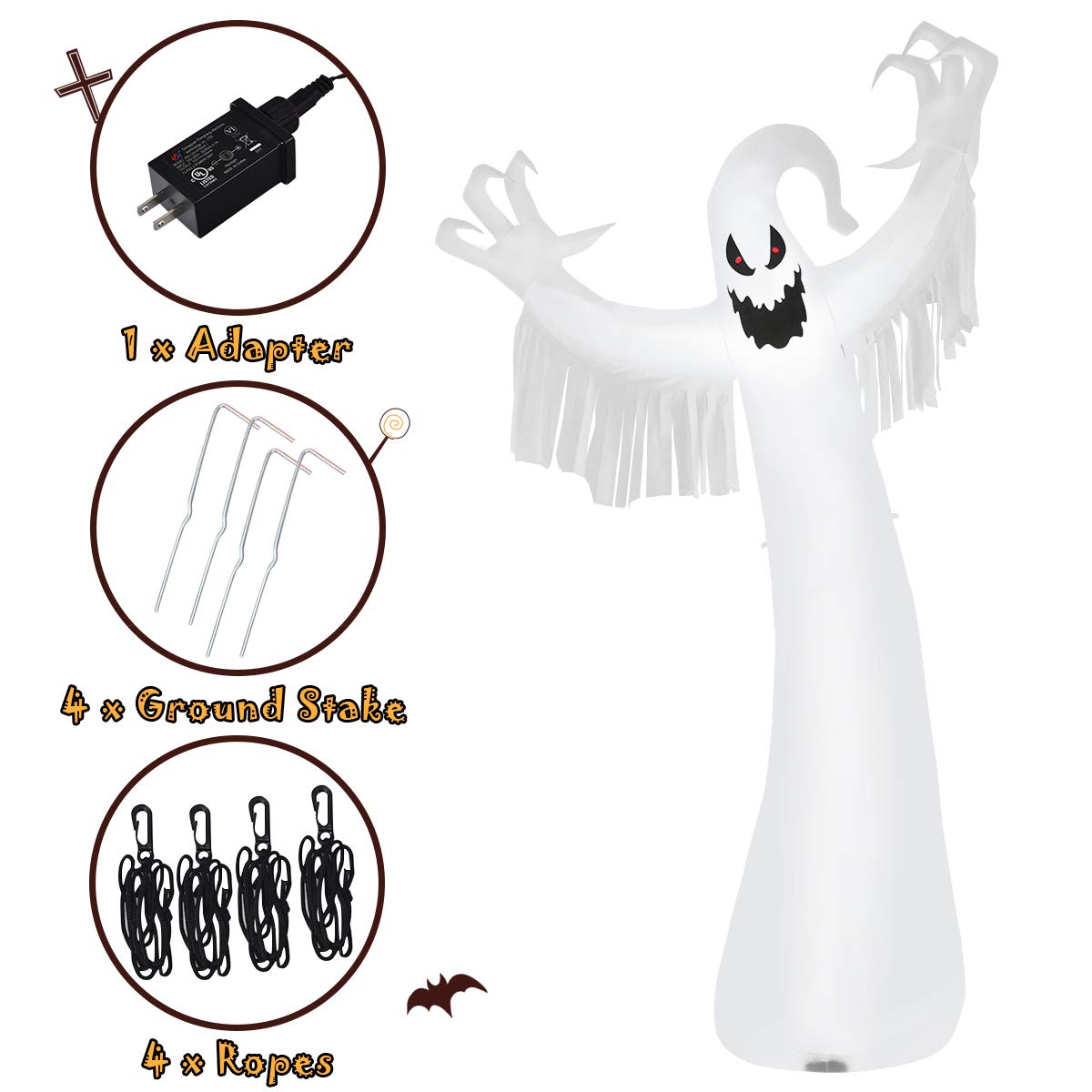 Tangkula 12 FT Halloween Inflatable Ghost for Yards